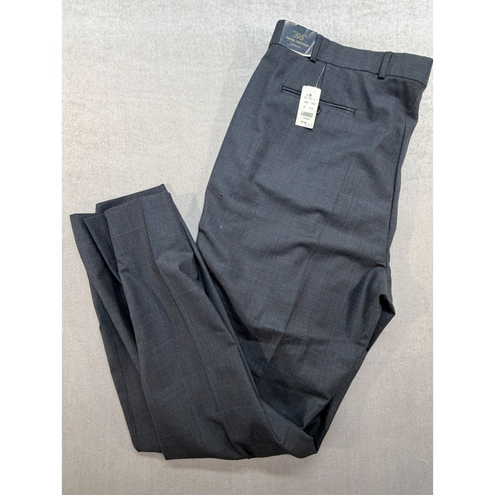 New Brooks Brothers Stretch "346" Style Dress Pants Gray Blue Striped 42‎ Long